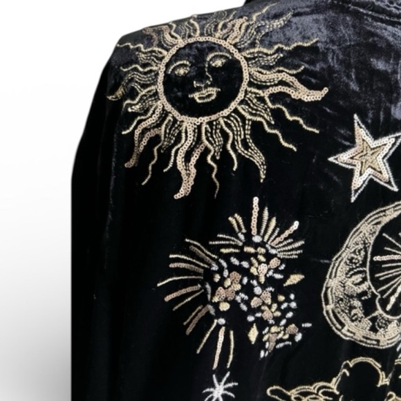 Johnny Was heavily embroidered celestial Miaora Velvet Kimono Shirt/Jacket NWT - Picture 5 of 16